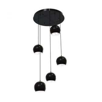 Roxy 5 Light Round Pendant,120V,Black (1|RXYP08BKRND5)