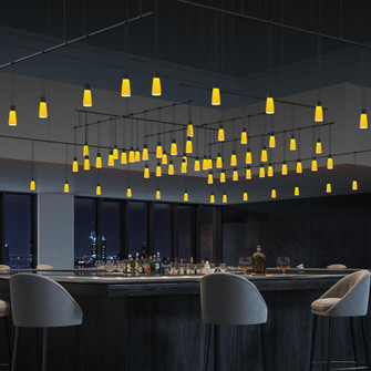 Expanded Grid with Amber Tapered Bell Luminaires (107|SLS0166)