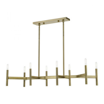 Antique Brass 8-Light Linear Chandelier (108|51178-01)