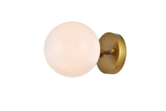 Mimi Six Inch Dual Flush Mount and Bath Sconce in Brass with Frosted Glass (758|LD2451BR)