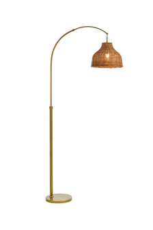 Flos rattan dome shade floor lamp in brass (758|LD5104FL34BR)