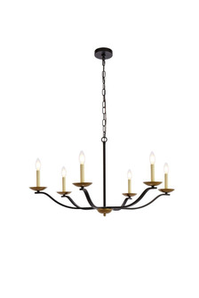 Trey 36 inch pendant in black and brass (758|LD641D36BRK)