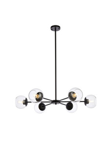 Briggs 36 inch pendant in black with clear shade (758|LD642D36BK)