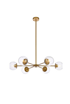 Briggs 36 inch pendant in brass with clear shade (758|LD642D36BR)