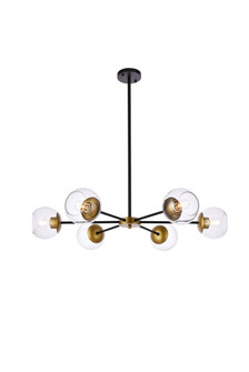 Briggs 36 inch pendant in black and brass with clear shade (758|LD642D36BRK)