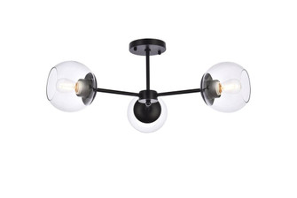 Briggs 26 inch flush mount in black with clear shade (758|LD648F26BK)