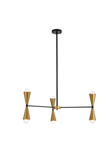 Cade 34 inch pendant in black and brass (758|LD650D34BRK)