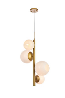 Wells 18 inch pendant in brass with white shade (758|LD655D18BR)