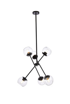 Axl 24 inch pendant in black with clear shade (758|LD656D24BK)