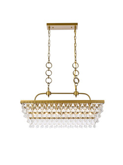 Nordic 32 inch rectangle pendant in brass (758|1219G32BR)