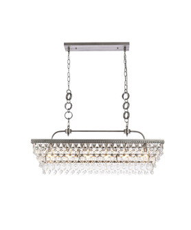 Nordic 40 inch rectangle pendant in antique silver (758|1219G40AS)
