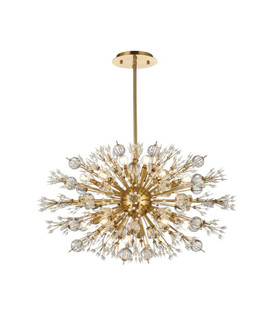 Vera 36 inch crystal starburst oval pendant in gold (758|2500D36SG)