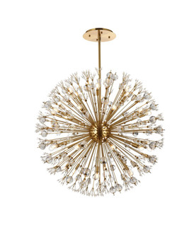 Vera 44 inch crystal starburst round pendant in gold (758|2500D44SG)