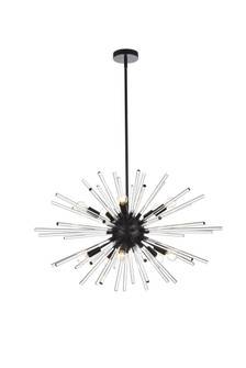 Sienna 36 inch crystal rod pendant in black (758|2502D36BK)