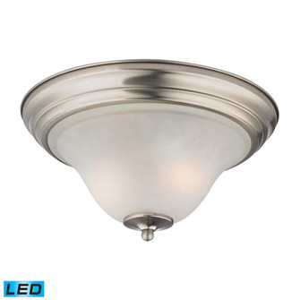 Thomas - Kingston 2-Light Flush Mount in Brushed Nickel with White Glass - Includes LED Bulbs (91|1402FM/20-LED)