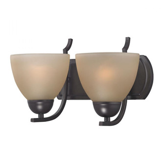 Thomas - Kingston 2-Light Vanity Light in Oil Rubbed Bronze with Cafe Tint Glass (91|1462BB/10)