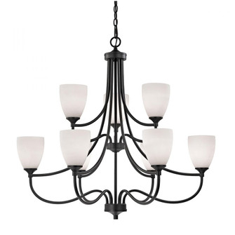 Thomas - Arlington 9-Light Chandelier in Oil Rubbed Bronze with White Glass (91|2009CH/10)
