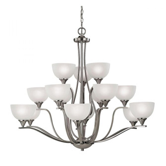 Thomas - Bristol Lane 15-Light Chandelier in Oil Rubbed Bronze with White Glass (91|2115CH/20)