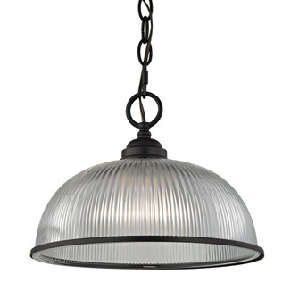 Thomas - Liberty Park 1-Light Mini Pendant in Oil Rubbed Bronze with Prismatic Clear Glass (91|7681PL/10)