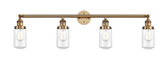 Dover - 4 Light - 43 inch - Brushed Brass - Adjustable Bath Vanity Light (3442|215-BB-G312-LED)