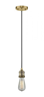 Bare Bulb - 1 Light - 3 inch - Brushed Brass - Cord hung - Mini Pendant (3442|201C-BB-LED)