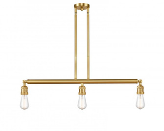 Bare Bulb - 3 Light - 38 inch - Satin Gold - Stem Hung - Adjustable Island Light (3442|213-SG-LED)