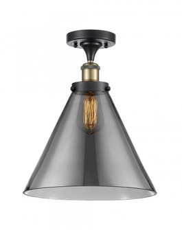 Cone - 1 Light - 12 inch - Black Antique Brass - Semi-Flush Mount (3442|916-1C-BAB-G43-L-LED)