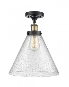 Cone - 1 Light - 12 inch - Black Antique Brass - Semi-Flush Mount (3442|916-1C-BAB-G44-L-LED)