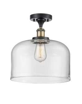Bell - 1 Light - 12 inch - Black Antique Brass - Semi-Flush Mount (3442|916-1C-BAB-G72-L-LED)