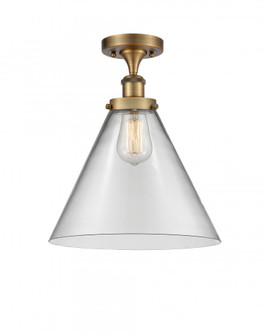 Cone - 1 Light - 12 inch - Brushed Brass - Semi-Flush Mount (3442|916-1C-BB-G42-L-LED)