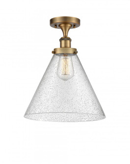 Cone - 1 Light - 12 inch - Brushed Brass - Semi-Flush Mount (3442|916-1C-BB-G44-L-LED)