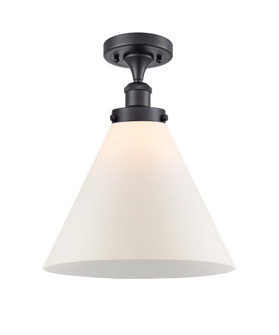 Cone - 1 Light - 12 inch - Matte Black - Semi-Flush Mount (3442|916-1C-BK-G41-L-LED)