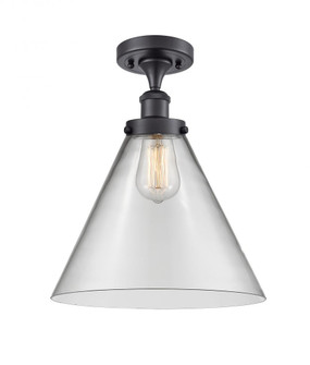 Cone - 1 Light - 12 inch - Matte Black - Semi-Flush Mount (3442|916-1C-BK-G42-L-LED)
