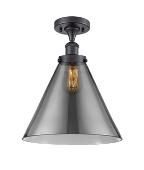 Cone - 1 Light - 12 inch - Matte Black - Semi-Flush Mount (3442|916-1C-BK-G43-L-LED)