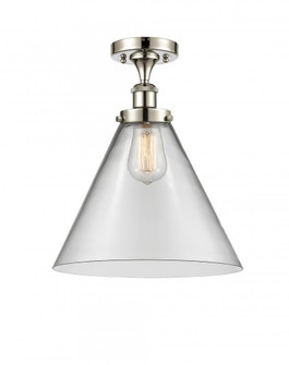 Cone - 1 Light - 12 inch - Polished Nickel - Semi-Flush Mount (3442|916-1C-PN-G42-L-LED)