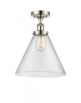 Cone - 1 Light - 12 inch - Polished Nickel - Semi-Flush Mount (3442|916-1C-PN-G44-L-LED)