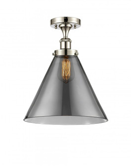 Cone - 1 Light - 12 inch - Polished Nickel - Semi-Flush Mount (3442|916-1C-PN-G43-L-LED)