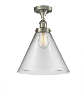 Cone - 1 Light - 12 inch - Brushed Satin Nickel - Semi-Flush Mount (3442|916-1C-SN-G42-L-LED)