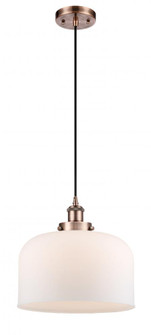 Bell - 1 Light - 12 inch - Antique Copper - Cord hung - Mini Pendant (3442|916-1P-AC-G71-L-LED)