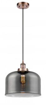 Bell - 1 Light - 12 inch - Antique Copper - Cord hung - Mini Pendant (3442|916-1P-AC-G73-L-LED)