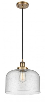 Bell - 1 Light - 12 inch - Brushed Brass - Cord hung - Mini Pendant (3442|916-1P-BB-G74-L-LED)