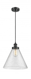 Cone - 1 Light - 12 inch - Matte Black - Cord hung - Mini Pendant (3442|916-1P-BK-G44-L-LED)