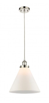 Cone - 1 Light - 12 inch - Polished Nickel - Cord hung - Mini Pendant (3442|916-1P-PN-G41-L-LED)