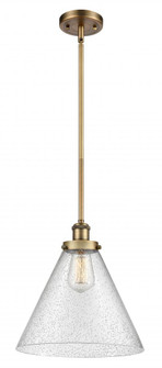 Cone - 1 Light - 12 inch - Brushed Brass - Mini Pendant (3442|916-1S-BB-G44-L-LED)