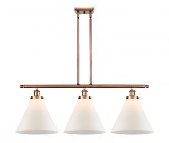Cone - 3 Light - 36 inch - Antique Copper - Stem Hung - Island Light (3442|916-3I-AC-G41-L-LED)
