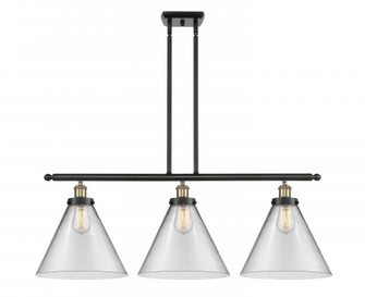 Cone - 3 Light - 36 inch - Black Antique Brass - Stem Hung - Island Light (3442|916-3I-BAB-G42-L-LED)