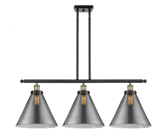 Cone - 3 Light - 36 inch - Black Antique Brass - Stem Hung - Island Light (3442|916-3I-BAB-G43-L-LED)