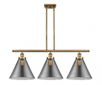 Cone - 3 Light - 36 inch - Brushed Brass - Stem Hung - Island Light (3442|916-3I-BB-G43-L-LED)