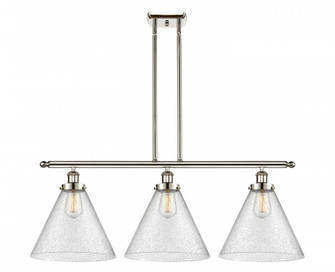 Cone - 3 Light - 36 inch - Polished Nickel - Stem Hung - Island Light (3442|916-3I-PN-G44-L-LED)