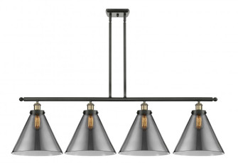 Cone - 4 Light - 48 inch - Black Antique Brass - Stem Hung - Island Light (3442|916-4I-BAB-G43-L-LED)